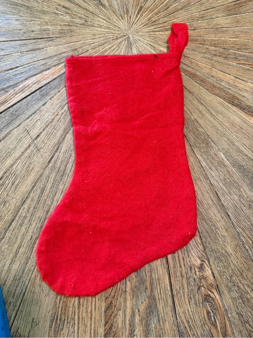 Pair of vintage felt appliqué Christmas stockings snowman and Santa